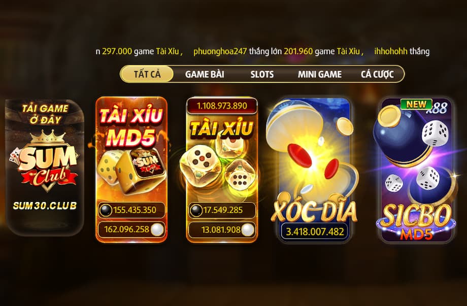 SUMCLUB - Trang Chủ Sum Club - Tải Game Bài SumClub 2025 260 Giao dien game Sumclub bat mat khoa hoc